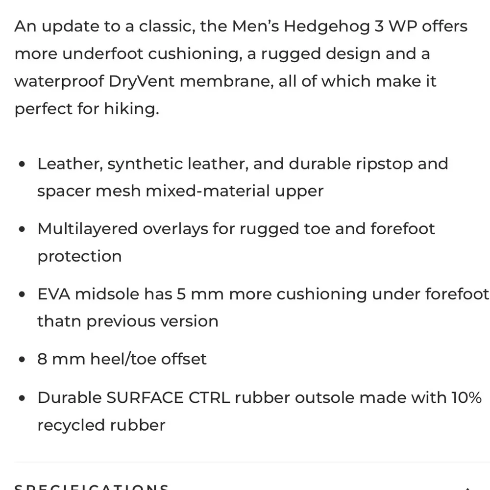 The North Face Hedgehog hiking boot NWOB
